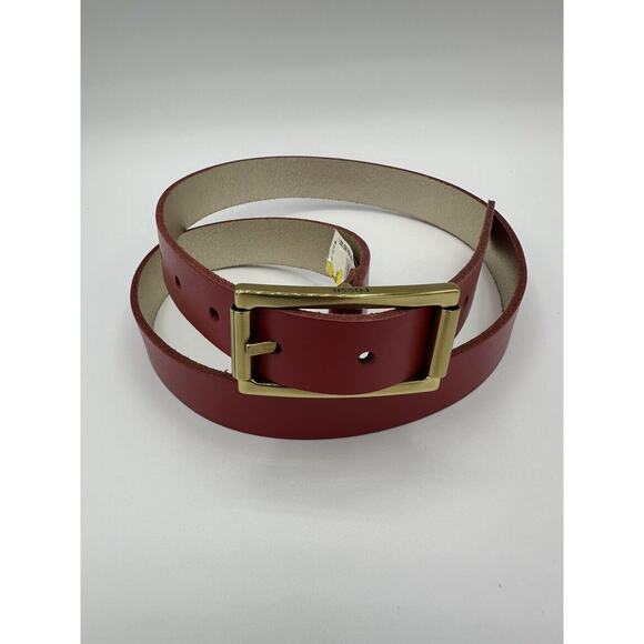 FOSSIL Women's Reversible Red Gold Leather Roller Buckle Belt Small - Picture 11 of 13